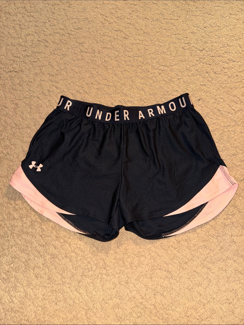 Under Armour Black & Light Pink Women’s Athletic Shorts